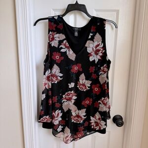 Alfani floral sleeveless v-neck overlay tank top Size 2X (new w/o tags!)